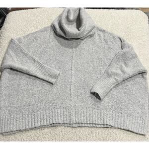 Kaisley Sweater Womens Oversized Medium Long Sleeve Turtle Neck Knit Gray